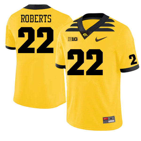 Men #22 Terry Roberts Iowa Hawkeyes College Football Jerseys Sale-Gold